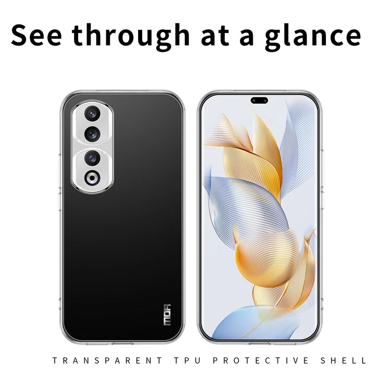 MOFI Mobile Phone Cover für Honor 90 Pro, staubdichte, kratzfeste Schutzhülle, transparentes Handy-Gehäuse