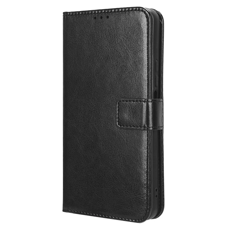 Phone Cover for Samsung Galaxy Z Fold5 5G Leather Wallet Crazy Horse Texture Stand Case with Pen Slot - Black