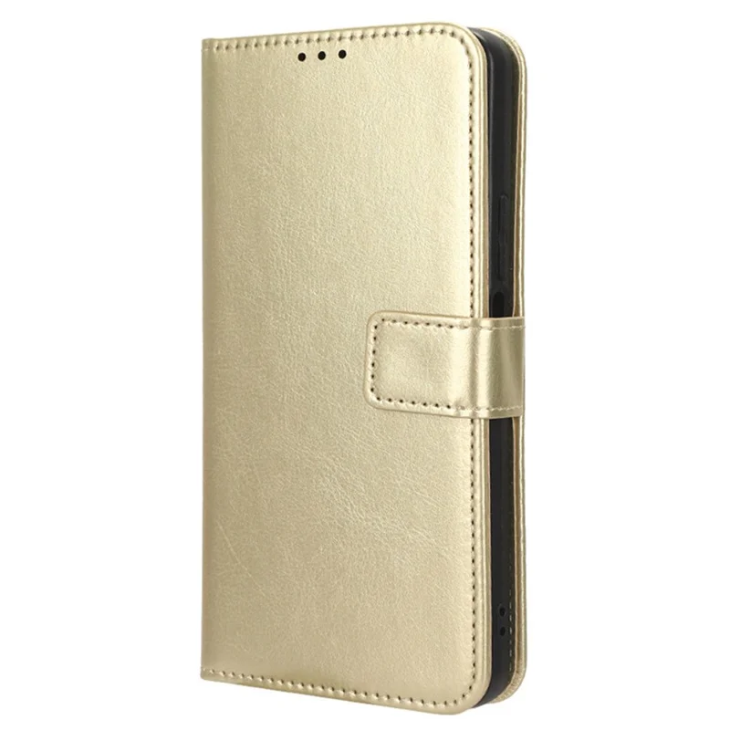Phone Cover for Samsung Galaxy Z Fold5 5G Leather Wallet Crazy Horse Texture Stand Case with Pen Slot - Gold