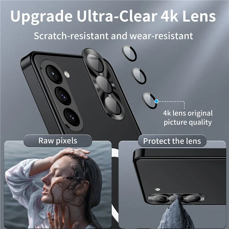 For Samsung Galaxy S23 FE Magnetic Phone Case Camera  Protection Metal Frame Matte Back Cover - Black