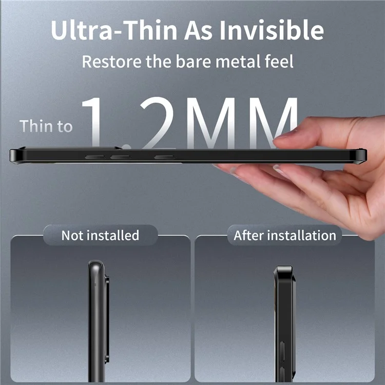 For Samsung Galaxy S23 FE Magnetic Phone Case Camera  Protection Metal Frame Matte Back Cover - Black