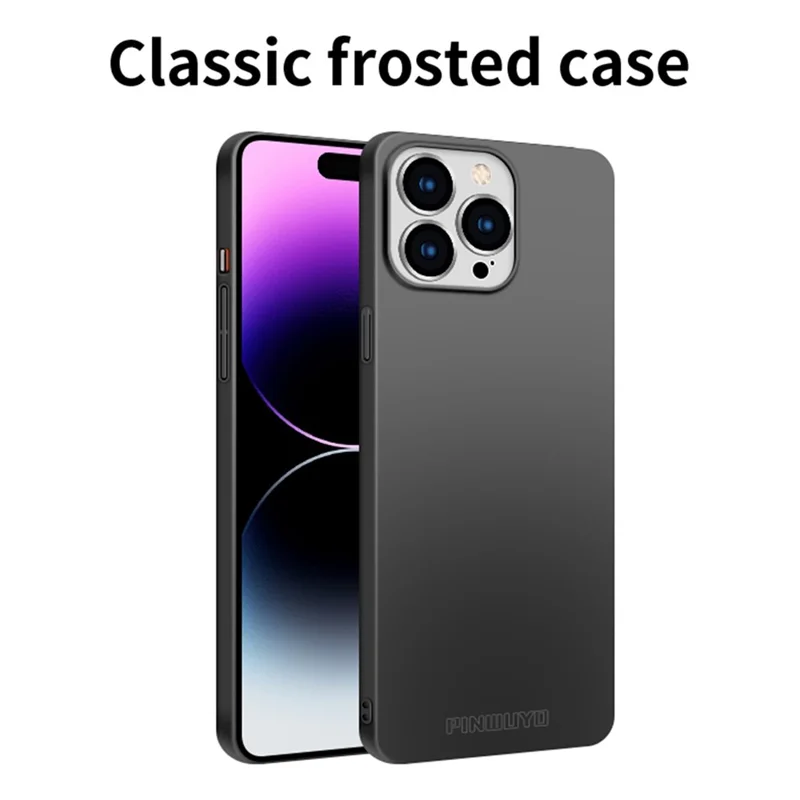 PINWUYO PC Series for iPhone 15 Pro Max Matte Phone Case Hard PC Phone Cover with Magnetic Ring Holder - Black