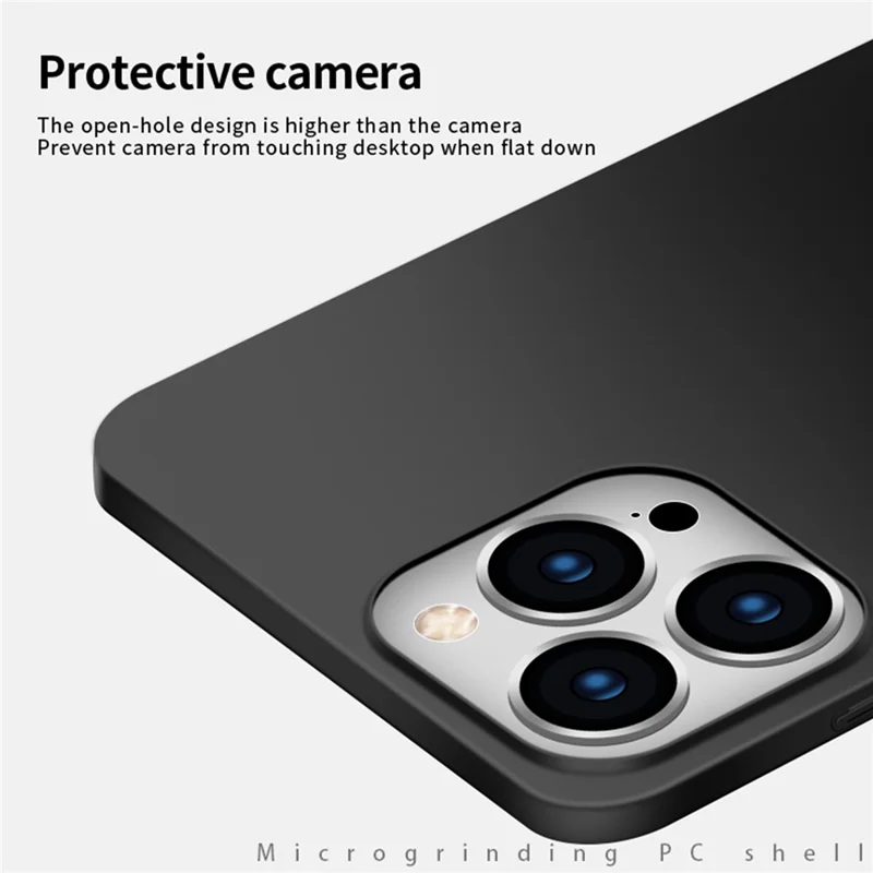 PINWUYO PC Series for iPhone 15 Pro Max Matte Phone Case Hard PC Phone Cover with Magnetic Ring Holder - Black