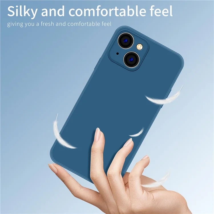 PINWUYO For iPhone 15 Plus Anti-Scratch Back Case Precise Cutouts Soft TPU Phone Cover - Dark Blue