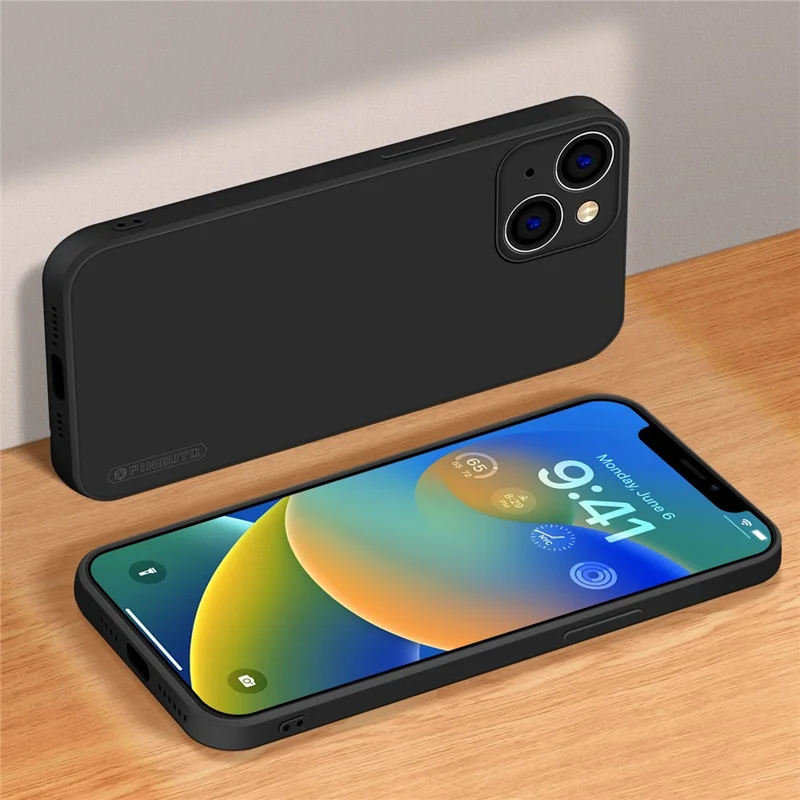 PINWUYO For iPhone 15 Plus Anti-Scratch Back Case Precise Cutouts Soft TPU Phone Cover - Black