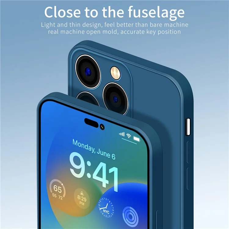 PINWUYO For iPhone 15 Pro Precise Cutouts Drop-Proof Case Soft TPU Phone Cover - Dark Blue
