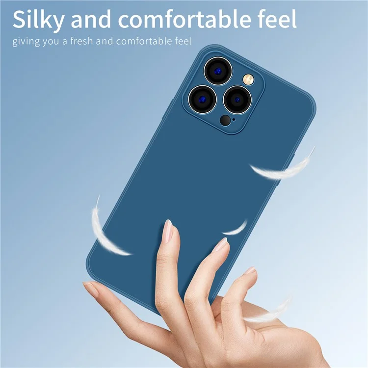 PINWUYO For iPhone 15 Pro Precise Cutouts Drop-Proof Case Soft TPU Phone Cover - Dark Blue
