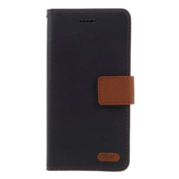 ROAR KOREA Twill Grain Leather Wallet Case for Samsung Galaxy J5 Prime/On5 2016 - Black