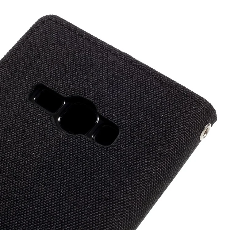 MERCURY GOOSPERY Canvas Leather Wallet Case for Samsung Galaxy J1 (2016) J120 - Black