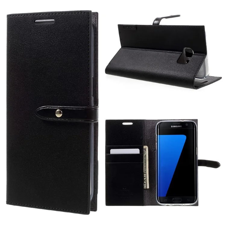 MERCURY GOOSPERY Romance Diary Leather Wallet Phone Case for Samsung Galaxy S7 Edge G935 - Black