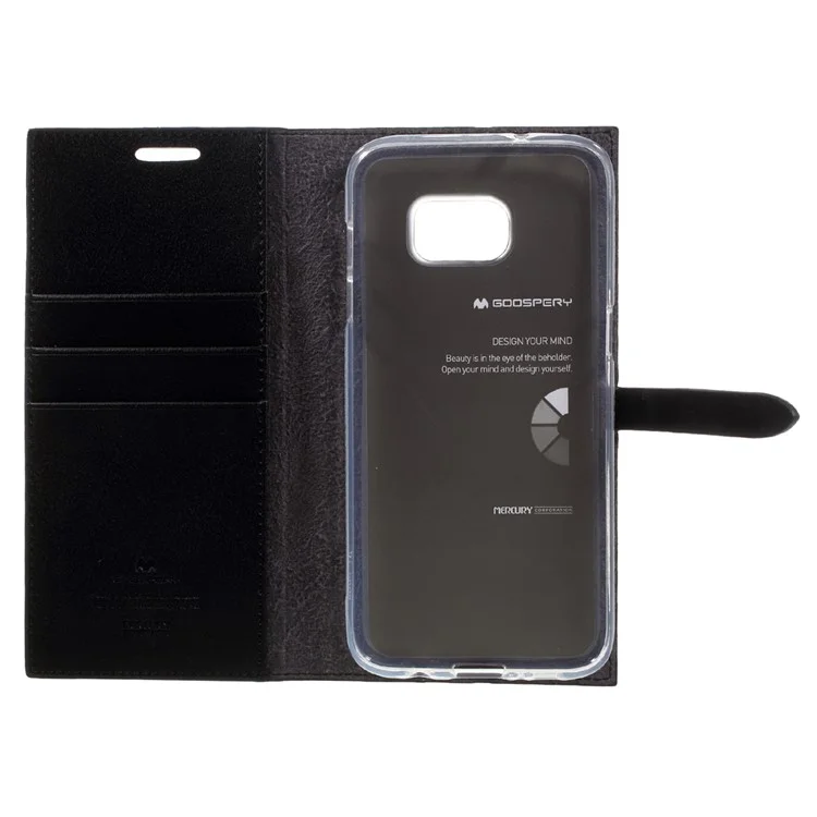 MERCURY GOOSPERY Romance Diary Leather Wallet Phone Case for Samsung Galaxy S7 Edge G935 - Black