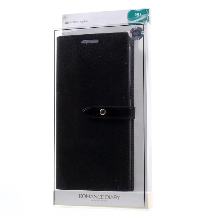MERCURY GOOSPERY Romance Diary Leather Wallet Phone Case for Samsung Galaxy S7 Edge G935 - Black