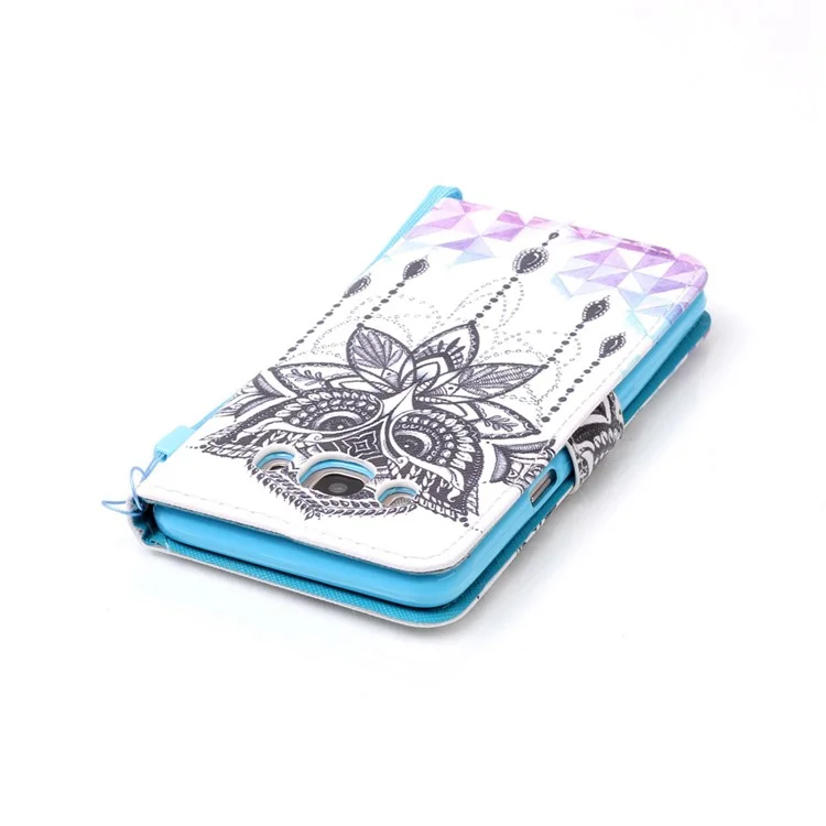 Patterned Leather Wallet Case with Lanyard for Samsung Galaxy J5 (2016) SM-J510 - Owl and Crystal Decor