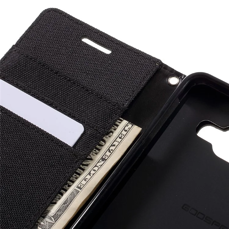 MERCURY GOOSPERY Canvas Diary Leather Case for Samsung Galaxy A3 SM-A310F (2016) - Black