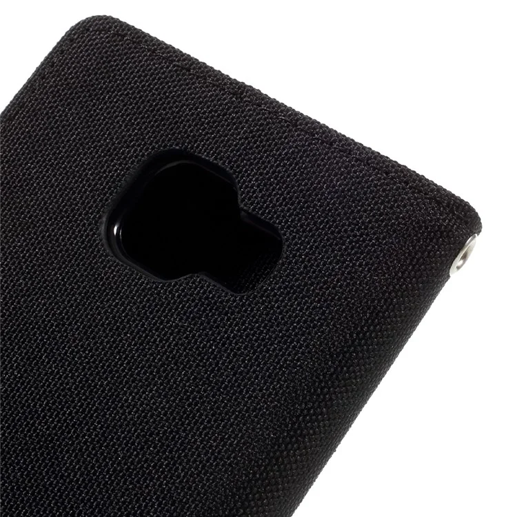 MERCURY GOOSPERY Canvas Diary Leather Case for Samsung Galaxy A3 SM-A310F (2016) - Black
