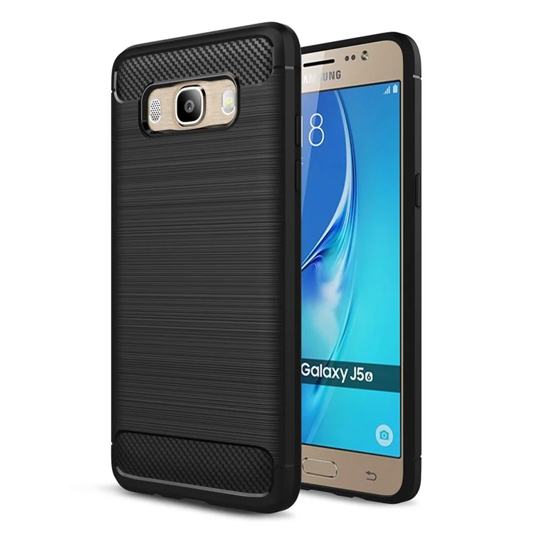 Carbon Fibre Brushed TPU Case for Samsung Galaxy J5 (2016) SM-J510 - Black