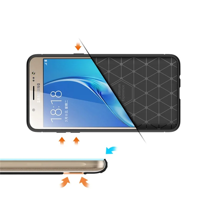 Carbon Fibre Brushed TPU Case for Samsung Galaxy J5 (2016) SM-J510 - Black