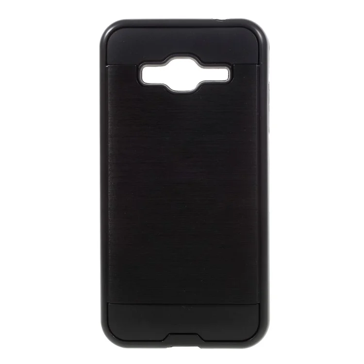 Brushed PC + TPU Hybrid Case for Samsung Galaxy J3 (2016) / J3 - Black
