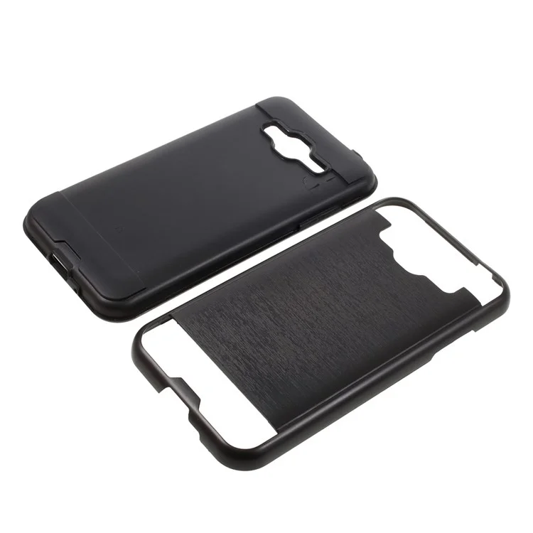 Brushed PC + TPU Hybrid Case for Samsung Galaxy J3 (2016) / J3 - Black
