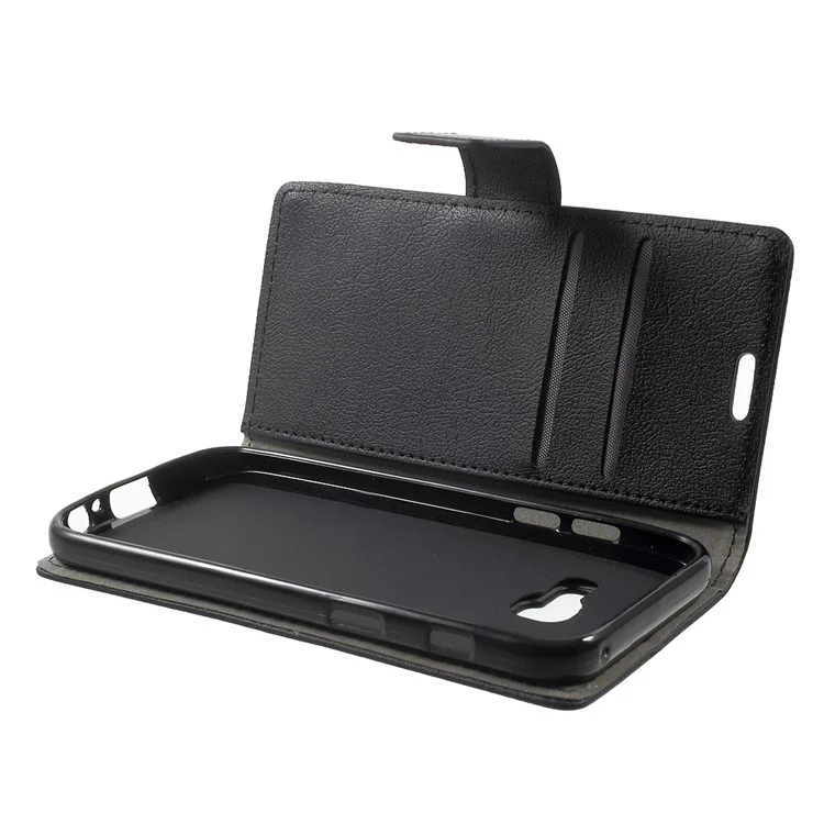 Wallet Leather Stand Case for Samsung Galaxy A3 (2017) - Black