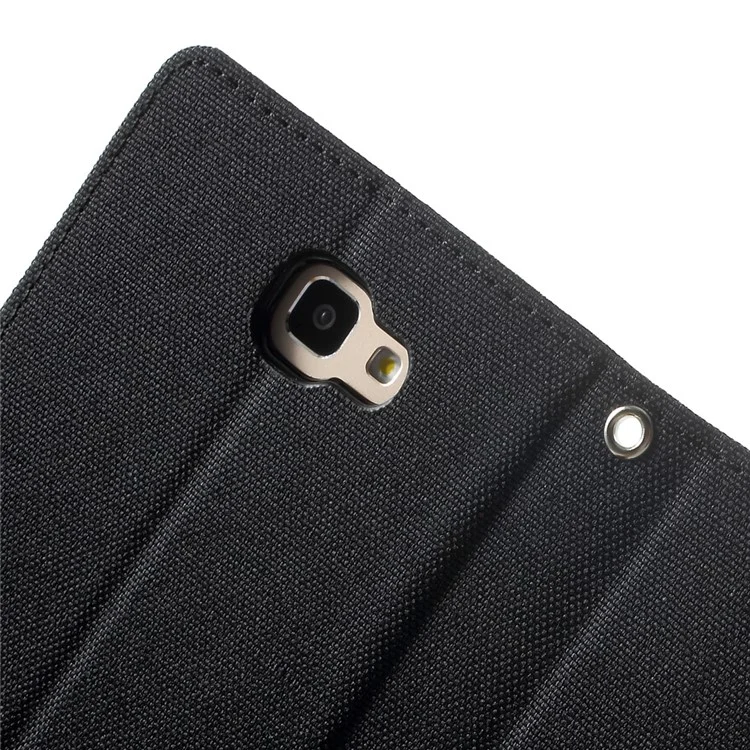 MERCURY GOOSPERY Canvas Diary Leather Cover for Samsung Galaxy J7 Prime/On7 2016 - Black