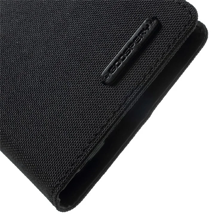 MERCURY GOOSPERY Canvas Diary Leather Cover for Samsung Galaxy J7 Prime/On7 2016 - Black