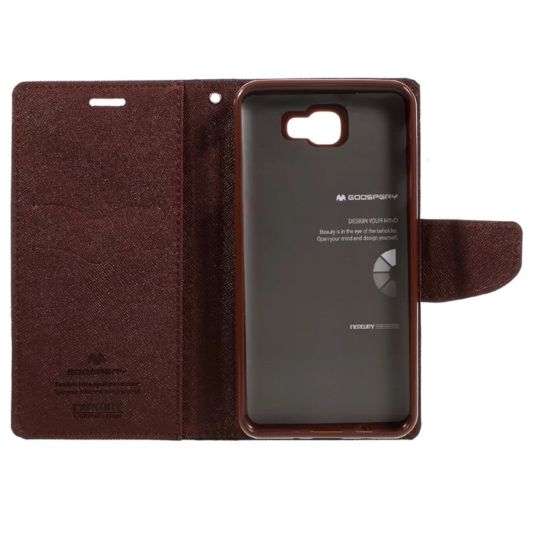 MERCURY GOOSPERY Fancy Diary Leather Case for Samsung Galaxy J7 Prime/On7 2016 - Black / Brown