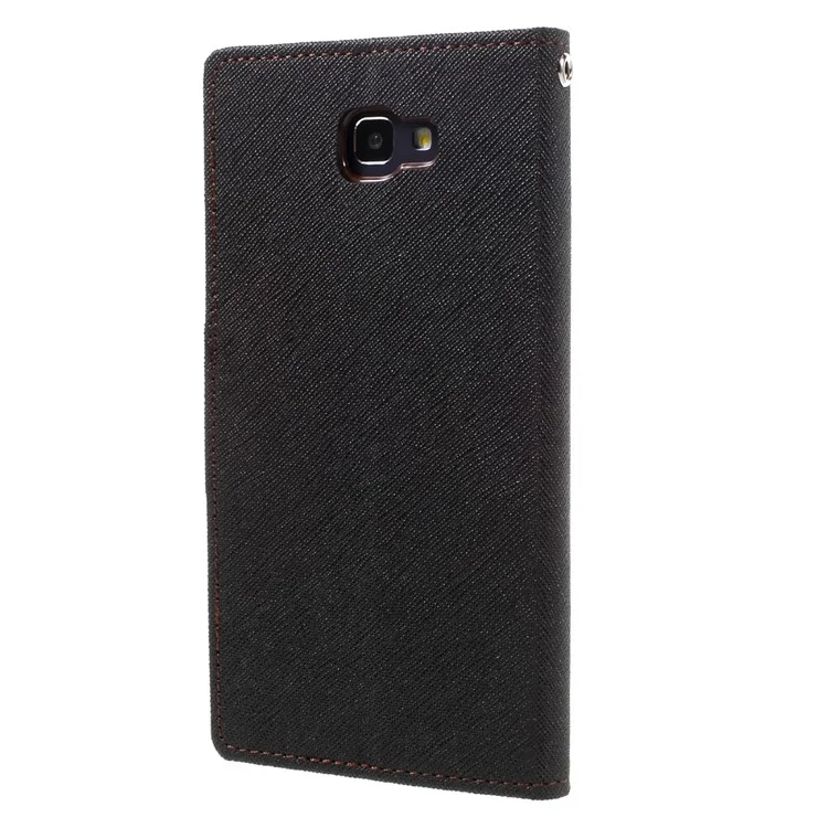 MERCURY GOOSPERY Fancy Diary Leather Case for Samsung Galaxy J7 Prime/On7 2016 - Black / Brown