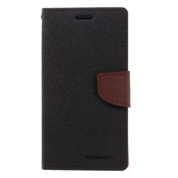 MERCURY GOOSPERY Fancy Diary Leather Case for Samsung Galaxy J7 Prime/On7 2016 - Black / Brown