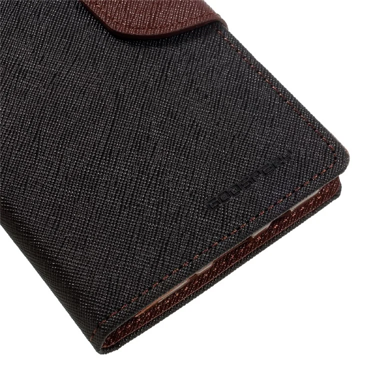 MERCURY GOOSPERY Fancy Diary Leather Case for Samsung Galaxy J7 Prime/On7 2016 - Black / Brown