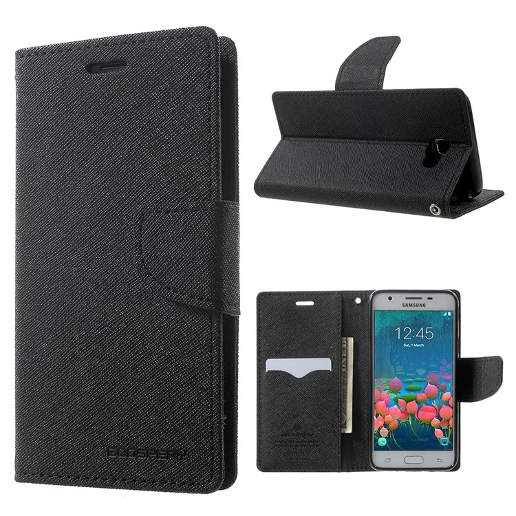 MERCURY GOOSPERY Fancy Diary Leather Flip Case for Samsung Galaxy J5 Prime/On5 2016 - Black