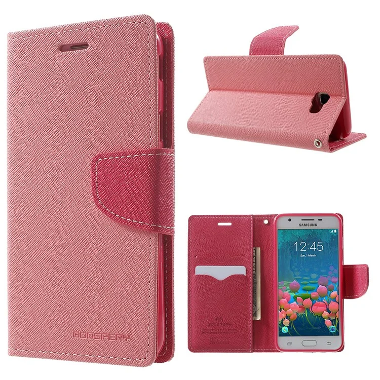 MERCURY GOOSPERY Fancy Diary Leather Stand Case for Samsung Galaxy J5 Prime/On5 2016 - Pink