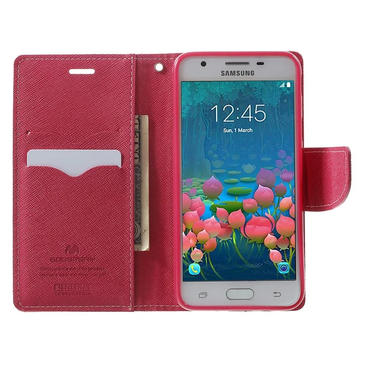 MERCURY GOOSPERY Fancy Diary Leather Stand Case for Samsung Galaxy J5 Prime/On5 2016 - Pink