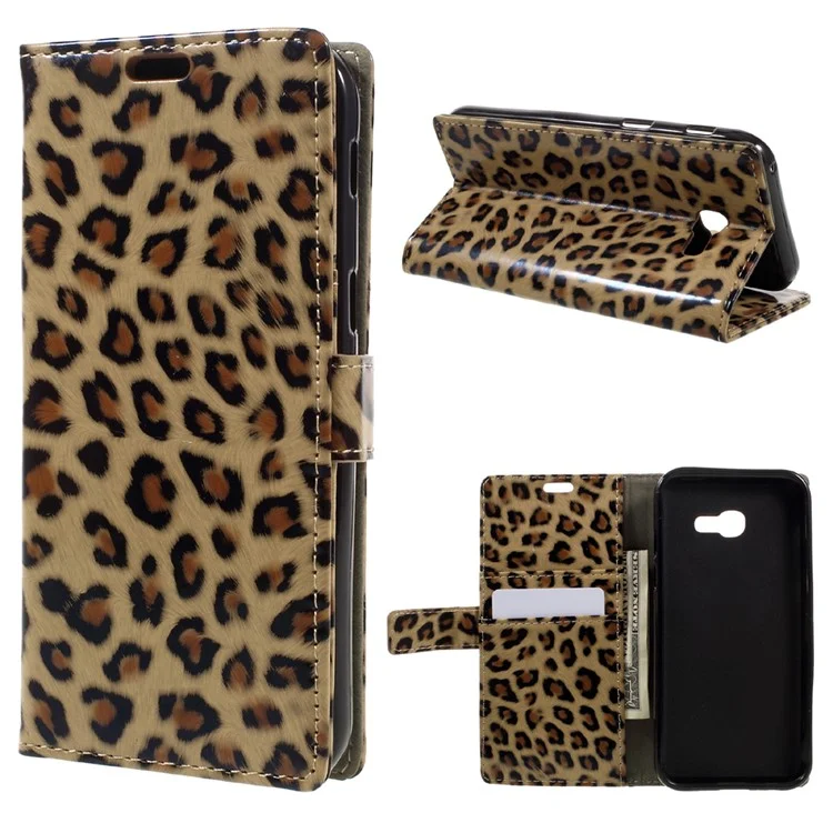 Leopard Pattern Wallet Leather Mobile Phone Case for Samsung Galaxy A3 (2017)