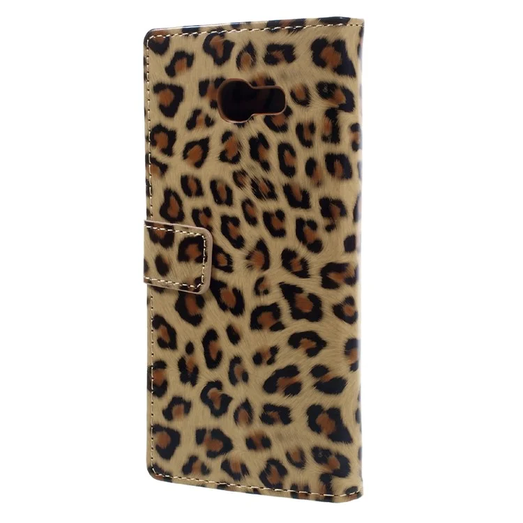 Leopard Pattern Wallet Leather Mobile Phone Case for Samsung Galaxy A3 (2017)