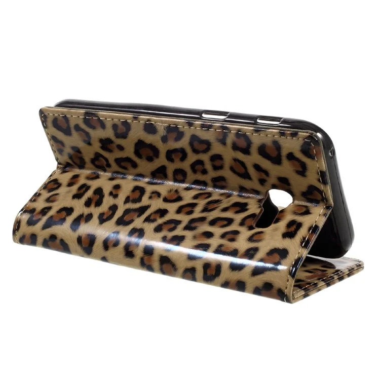 Leopard Pattern Wallet Leather Mobile Phone Case for Samsung Galaxy A3 (2017)