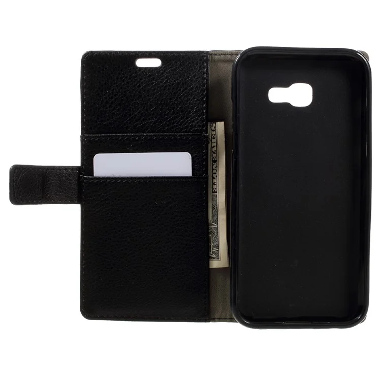 Litchi Texture Wallet Leather Phone Case for Samsung Galaxy A3 (2017) - Black