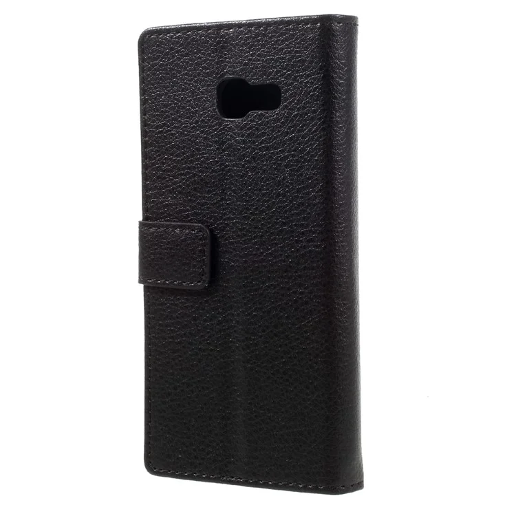 Lychee Skin Leather Wallet Case for Samsung Galaxy A5 (2017) - Black