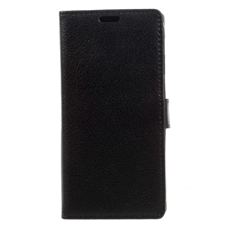 Lychee Skin Leather Wallet Case for Samsung Galaxy A5 (2017) - Black