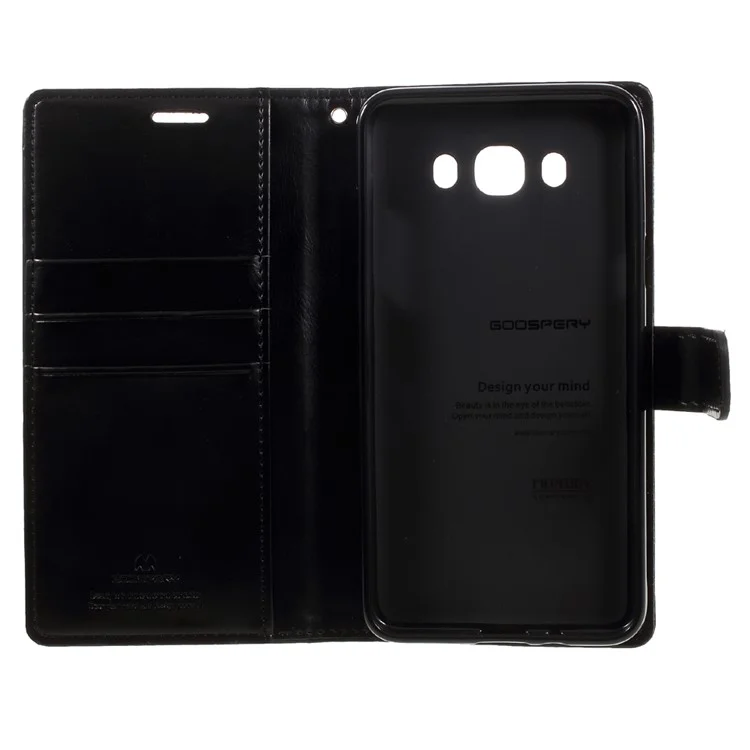 MERCURY GOOSPERY Blue Moon Wallet Leather Case for Samsung Galaxy J7 (2016) J710 - Black