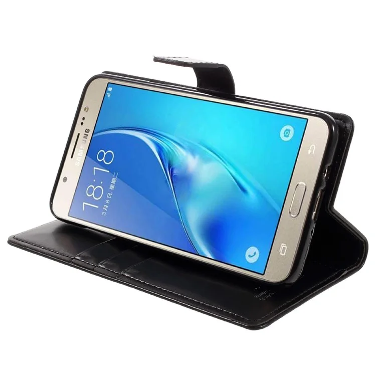 MERCURY GOOSPERY Blue Moon Wallet Leather Case for Samsung Galaxy J7 (2016) J710 - Black