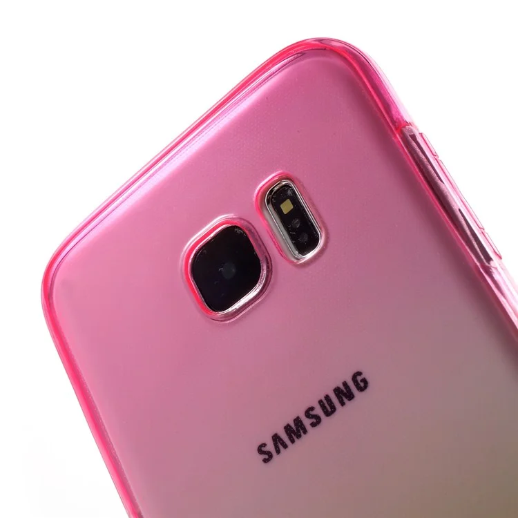 Gradient Color Touchable Front + Back 2-Piece TPU Gel Case for Samsung Galaxy S7 Edge G935 - Rose / Yellow