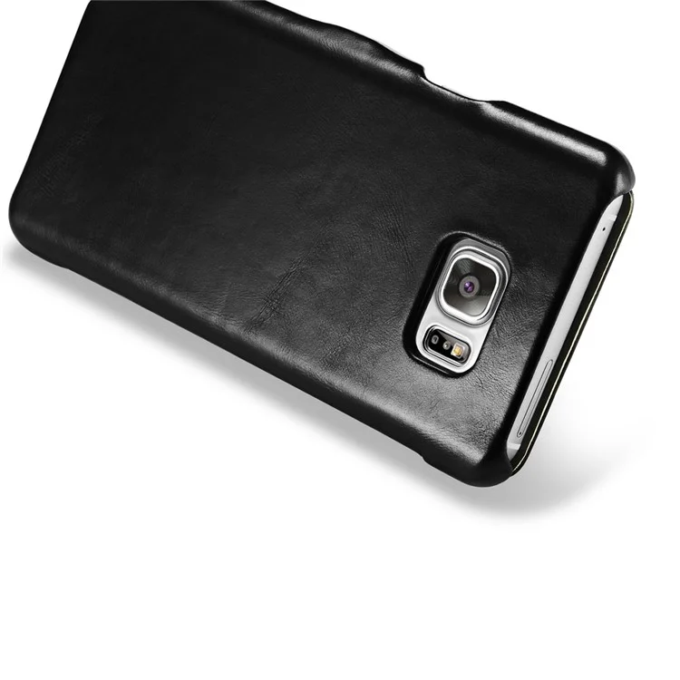 ICARER Vintage Series Genuine Leather Card Holder Phone Case for Samsung Galaxy Note5 SM-N920 - Black