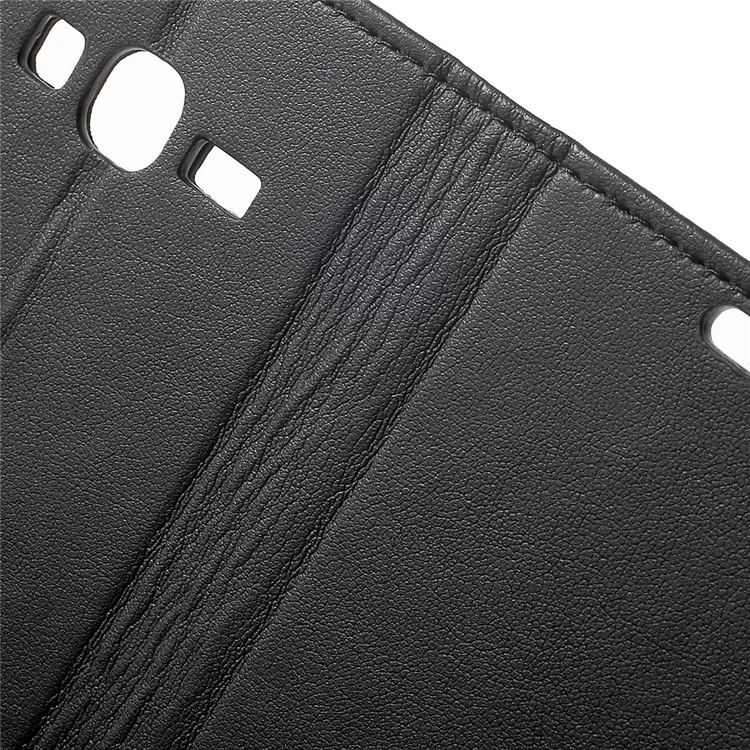 Faux Leather Wallet Stand Cell Phone Case for Samsung Galaxy J1 Mini Prime - Black