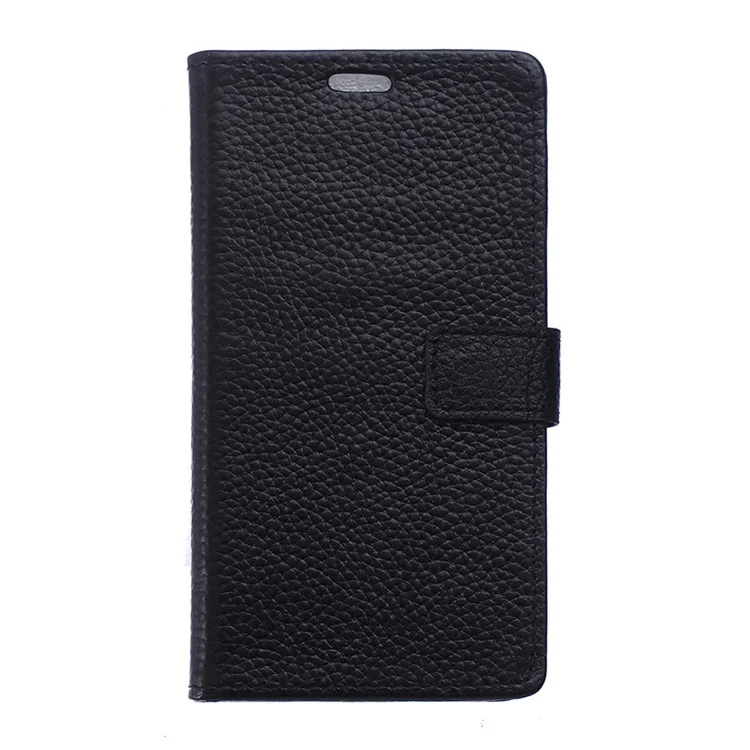 Litchi Texture Genuine Leather Wallet Case for Samsung Galaxy A3 (2017) - Black