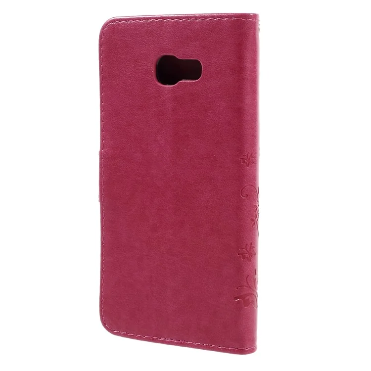 Copertina in Pelle Dei Fiori di Farfalla Con Slot di Carte Per Samsung Galaxy A5 (2017) - Rosa