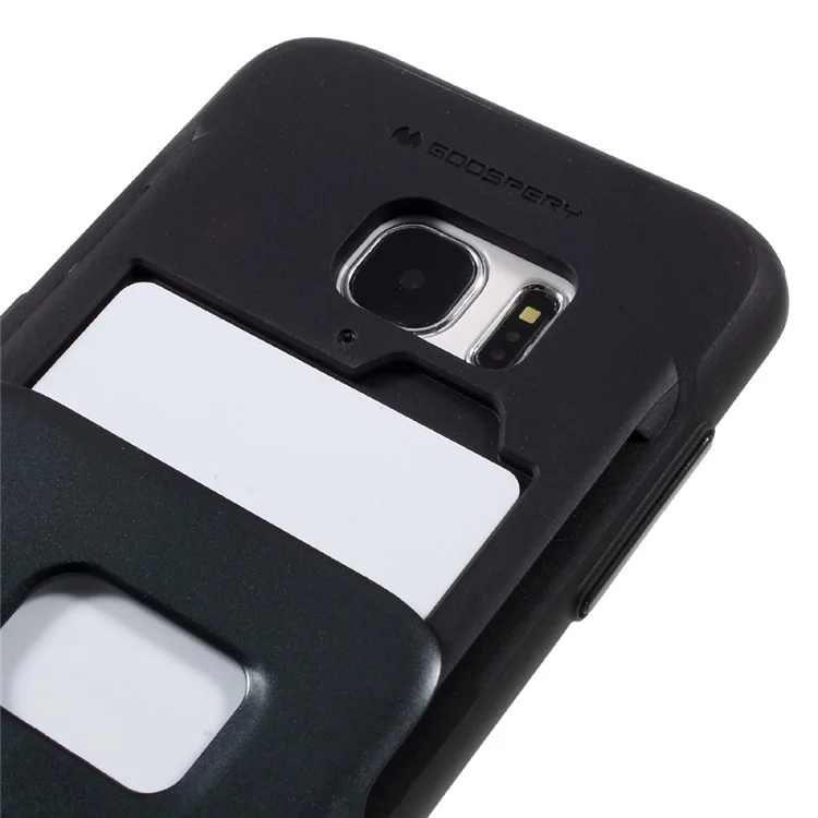 MERCURY GOOSPERY Sky Slide PC TPU Card Holder Case for Samsung Galaxy S7 edge G935 - Black