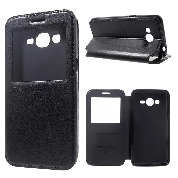 ROAR KOREA Noble Leather View Flip Case for Samsung Galaxy J2 prime - Black