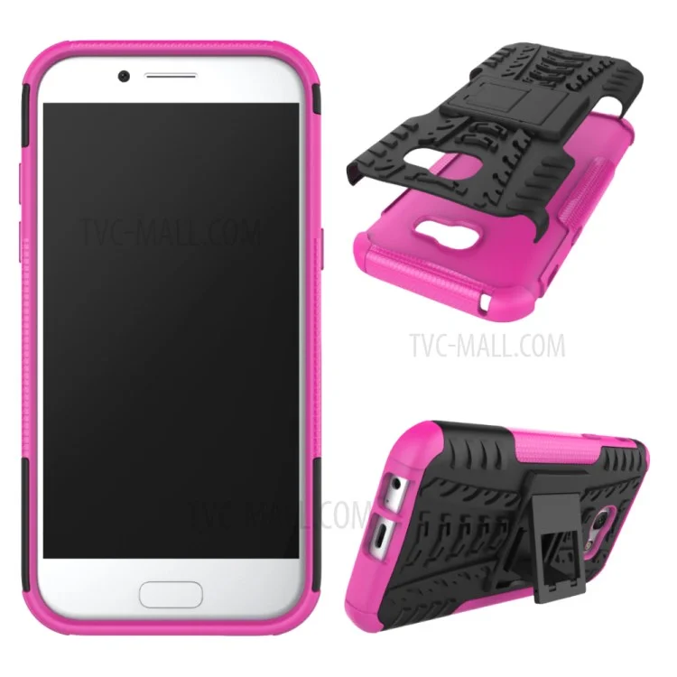 Anti-slip PC + TPU Hybrid Mobile Phone Case with Kickstand for Samsung Galaxy A5 (2017) - Rose