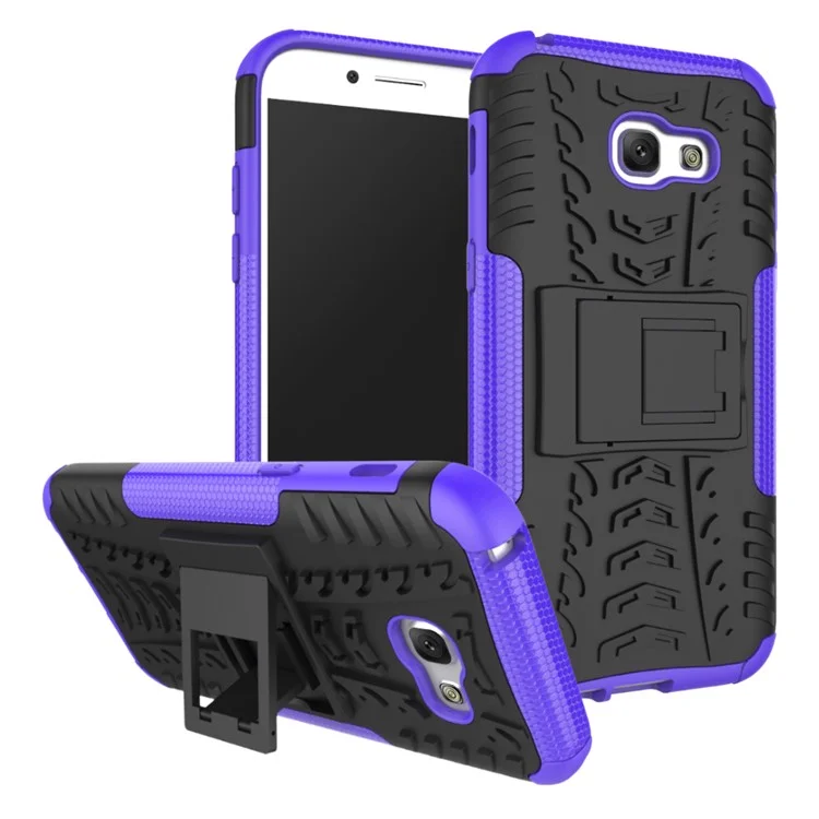 Anti-slip PC + TPU Hybrid Mobile Phone Case with Kickstand for Samsung Galaxy A5 (2017) - Purple